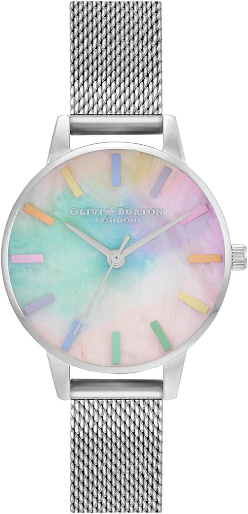 Olivia Burton Rainbow MOP, Multicolor Dial Stainless Steel Bracelet (30mm)