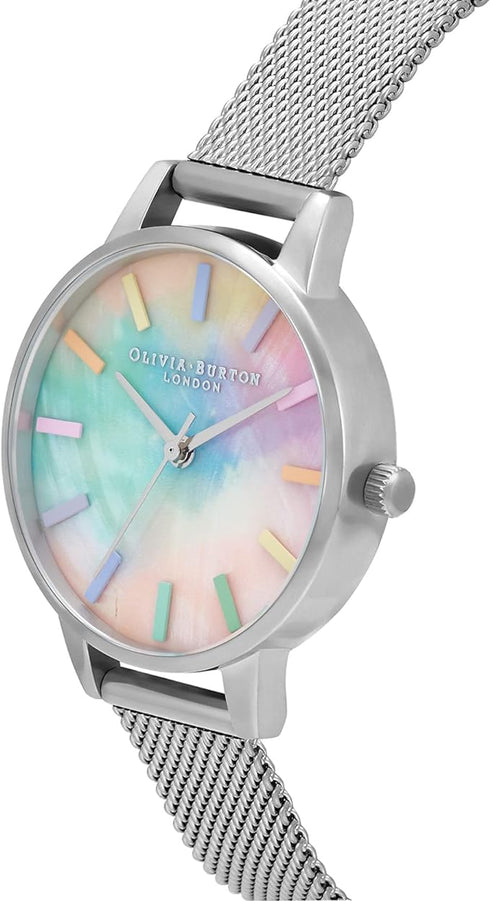 Olivia Burton Rainbow MOP, Multicolor Dial Stainless Steel Bracelet (30mm)