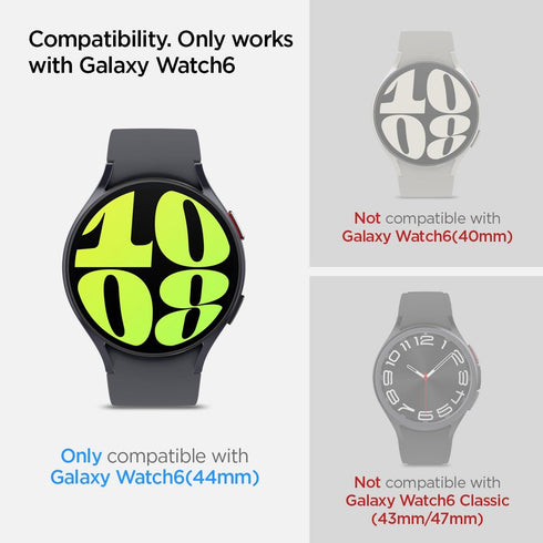 Spigen Samsung Galaxy Watch 6 (44mm) Tempered Glass Screen Protector GLAStR EZ Fit