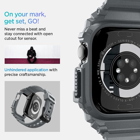 Spigen Apple Watch 10 (46mm) Band with Case Rugged Armor PRO