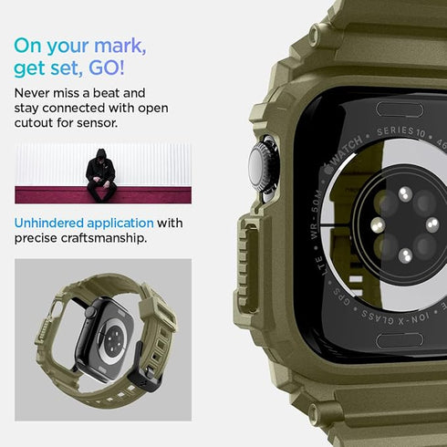 Spigen Apple Watch 10 (46mm) Band with Case Rugged Armor PRO
