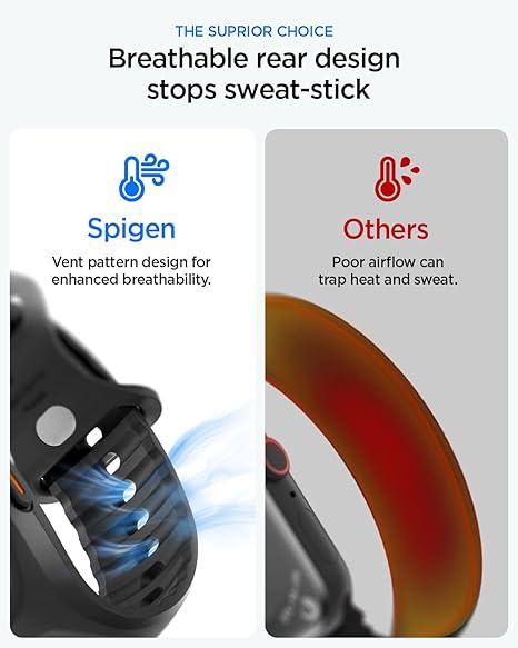 Spigen Apple Watch Ultra (49mm) Band with Case and Tempered Glass Screen Protector Liquid Air PRO