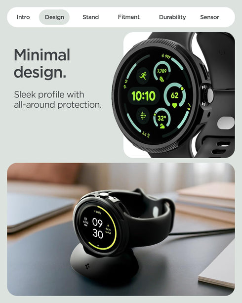 Spigen Pixel Watch 4 (45mm) Case with Charger Stand Liquid Air