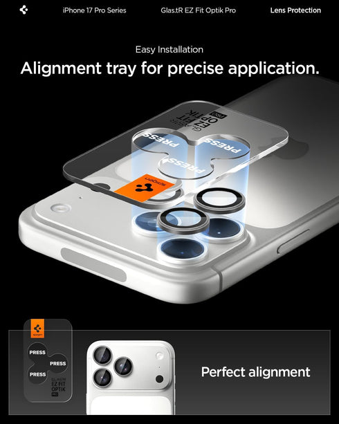 Spigen iPhone 17 Pro MAX Camera Lens Screen Protector GLAStR EZ Fit Optik PRO