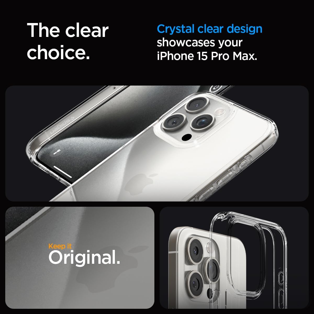 Case Spigen para iPhone 15 Pro Max Ultra Hybrid Crystal Clear