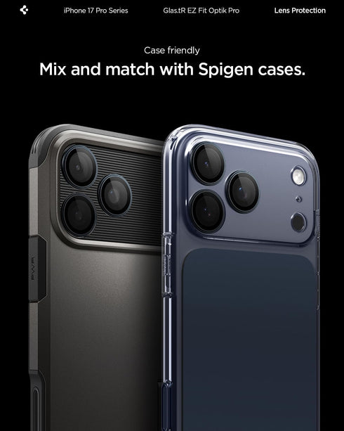 Spigen iPhone 17 / 15 PRO and MAX Camera Lens Screen Protector GLAStR EZ Fit Optik PRO
