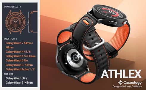 Caseology Samsung Galaxy Watch 7/6/6 Classic/Watch FE/5/5 Pro/4/4 Classic Band Athlex