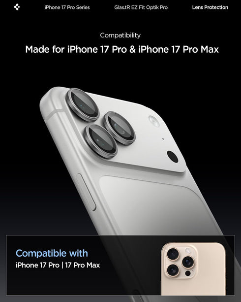 Spigen iPhone 17 Pro MAX Camera Lens Screen Protector GLAStR EZ Fit Optik PRO