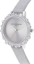 Olivia Burton Bubble, Silver Dial Glitter Leather Strap (30mm)