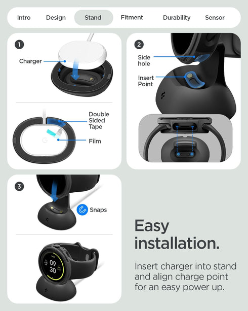Spigen Pixel Watch 4 (45mm) Case with Charger Stand Liquid Air