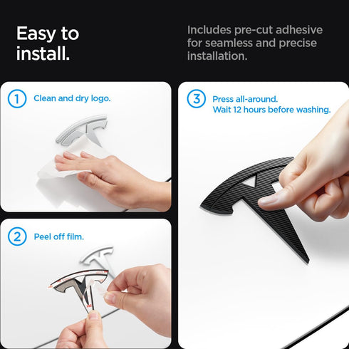 Spigen Tesla Model 3 (2024) Highland Front Emblem Logo Full Cover