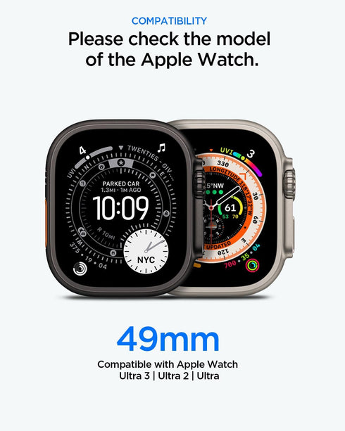 Spigen Apple Watch ULTRA (49mm) Case with Tempered Glass Screen Protector Rugged Armor