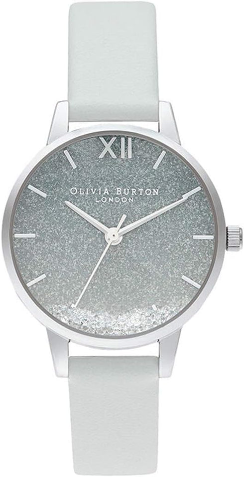 Olivia Burton Under The Sea, Blue Dial Shimmer Pearl Leather Strap (30mm)