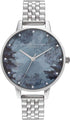 Olivia Burton Under The Sea, Blue Dial Stainless Steel Bracelet (34mm)