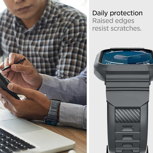 Spigen Apple Watch (45/44mm) Band with Case Rugged Armor PRO