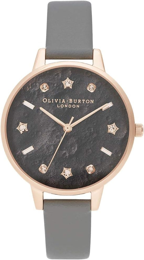 Olivia Burton Celestial, Grey Dial London Vegan Material Strap (34mm)