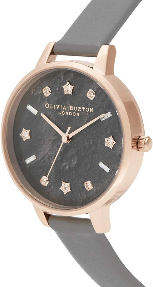 Olivia Burton Celestial, Grey Dial London Vegan Material Strap (34mm)