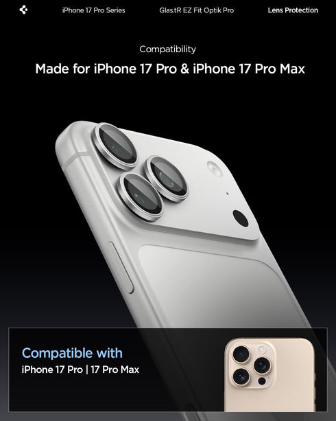 Spigen iPhone 17 Pro MAX Camera Lens Screen Protector GLAStR EZ Fit Optik PRO