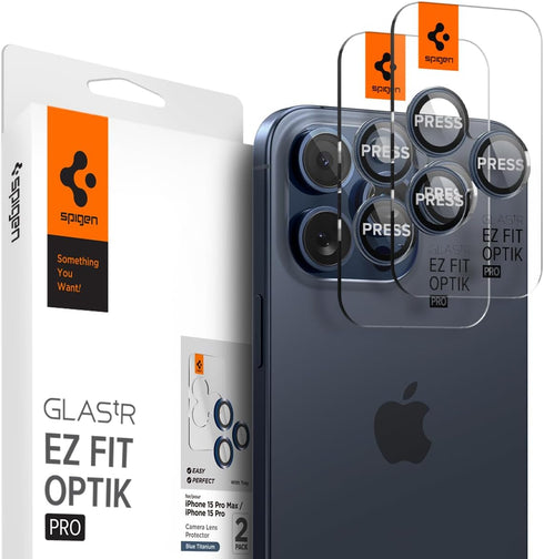 Spigen iPhone 16/15/14 Pro MAX / PRO series Camera Lens Screen Protector GLAStR EZ Fit Optik PRO