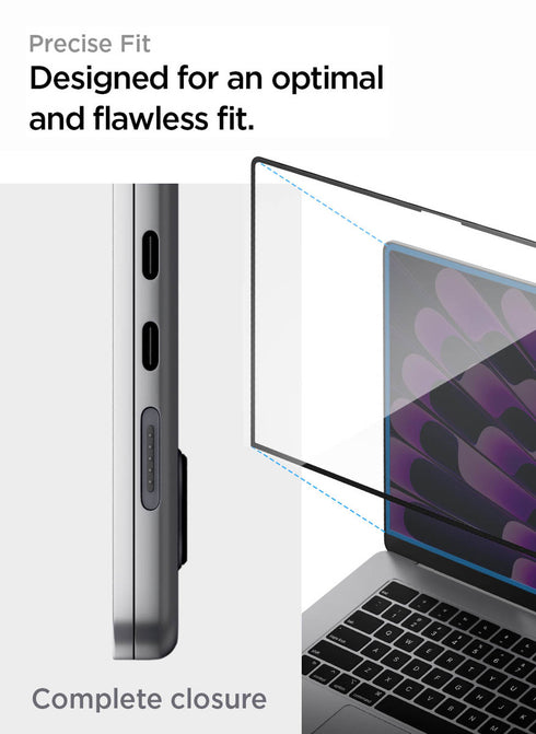 Spigen MacBook Air 15" M4 (2025) / M3 (2024) / M2 (2023) Tempered Glass Screen Protector GLAStR Slim