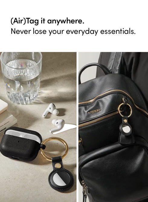 CYRILL AirTag Case Premium PU Leather Ring Holder