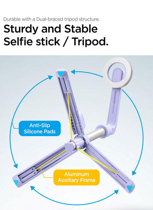 Spigen MagSafe 24" Extendable Selfie Stick Tripod Stand with Bluetooth Remote