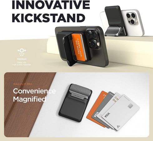 VRS MagFlip PRO Magnetic Wallet Detachable Card Holder