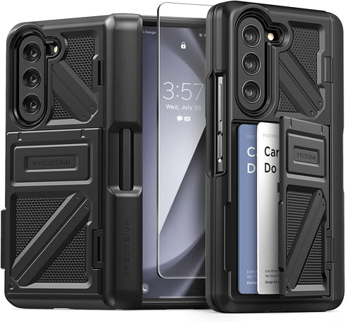 VRS Design Samsung Galaxy Z Fold 5 Case Terra Guard Ultimate GO with S-Pen Holder and Front Screen Protector