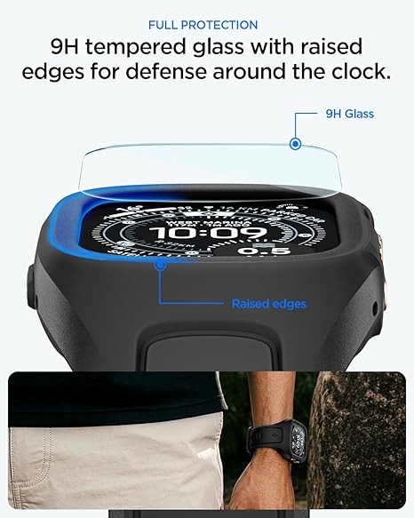 Spigen Apple Watch Ultra (49mm) Band with Case and Tempered Glass Screen Protector Liquid Air PRO