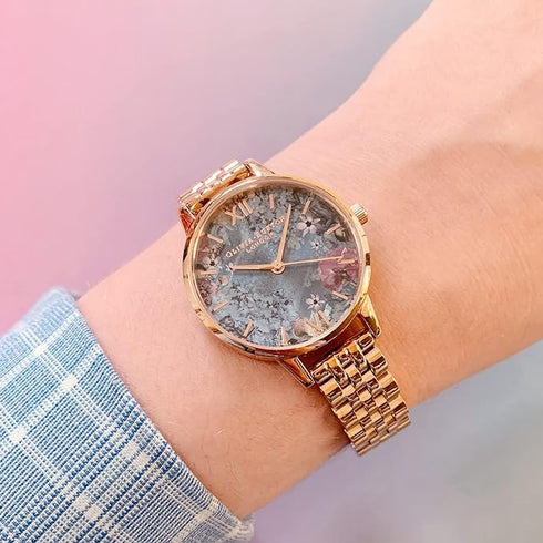 Olivia Burton Under the Sea, Silver Dial Ionic Plated Steel Bracelet (34mm)