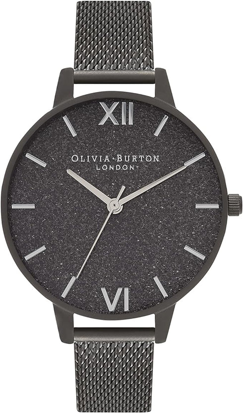 Olivia Burton Midi Silver, Glitter Dial Stainless Steel Bracelet (34mm)