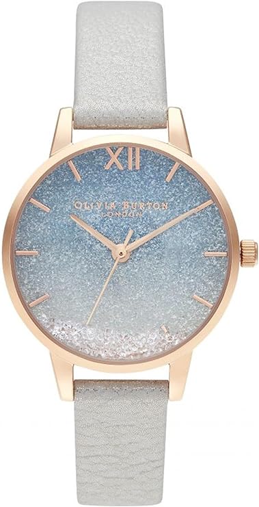 Olivia Burton Under The Sea, Blue Dial Shimmer Pearl Leather Strap (30mm)