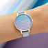 Olivia Burton The Sea Shimmer, Blue Dial Silver Glitter Leather Strap (34mm)