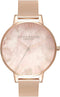 Olivia Burton Semi Precious, Pink Dial Ionic Plated Steel Bracelet (34mm)