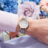 Olivia Burton Sparkle Wonderland, MOP White Dial Steel Grey Leather Strap