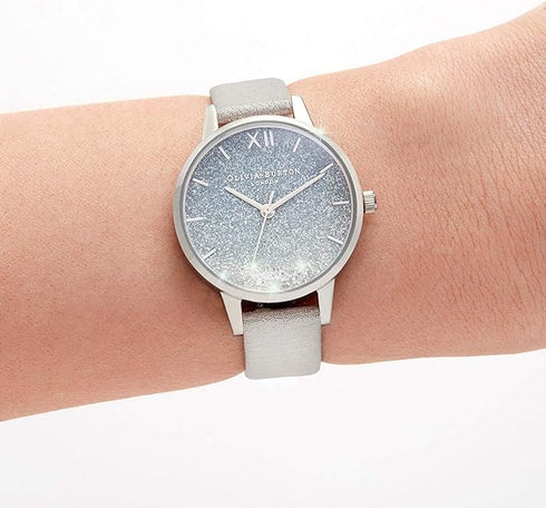 Olivia Burton Under The Sea, Blue Dial Shimmer Pearl Leather Strap (30mm)