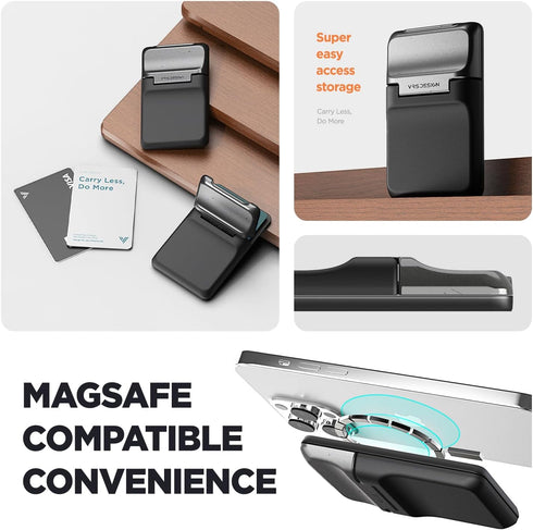 VRS MagFlip PRO Magnetic Wallet Detachable Card Holder