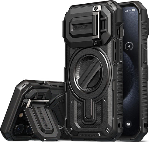 VRS Design iPhone 15 PRO Case Terra Guard Ultimate with Kickstand (MagSafe)