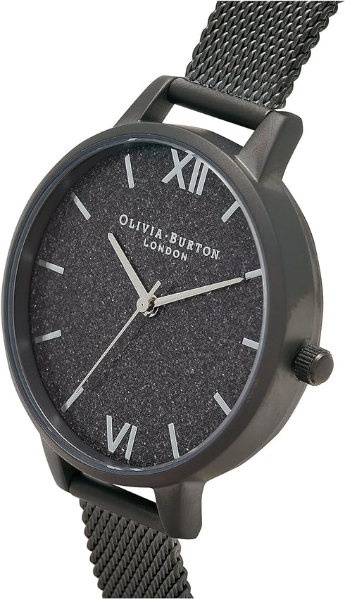 Olivia Burton Midi Silver, Glitter Dial Stainless Steel Bracelet (34mm)