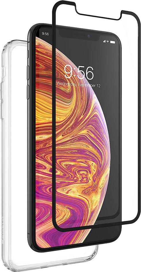 Zagg iPhone XS / iPhone X Tempered Glass Screen Protector Curve Glass Elite with Case