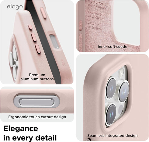 elago iPhone 16 PRO Case Magnetic Leather (MagSafe)