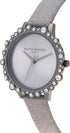 Olivia Burton Bubble, Silver Dial Glitter Leather Strap (30mm)