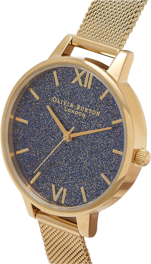 Olivia Burton Midi Silver, Glitter Dial Stainless Steel Bracelet (34mm)