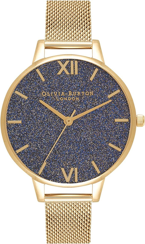 Olivia Burton Midi Silver, Glitter Dial Stainless Steel Bracelet (34mm)