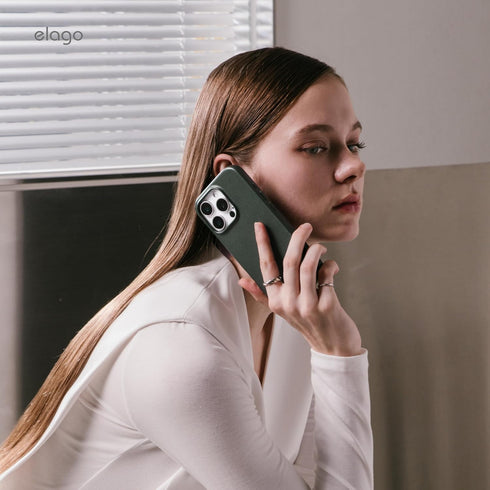 elago iPhone 16 PRO Case Magnetic Leather (MagSafe)