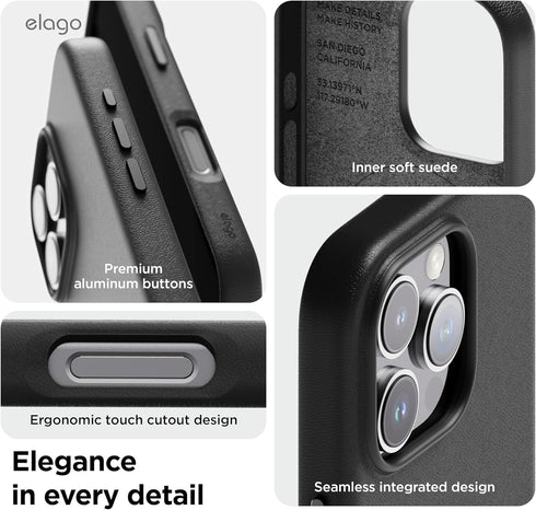 elago iPhone 16 PRO Case Magnetic Leather (MagSafe)