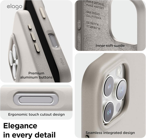 elago iPhone 16 PRO Case Magnetic Leather (MagSafe)