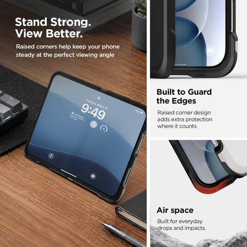 VRS Design iPhone Duo Case Damda Glide Hybrid with Screen Protector (2 Card Wallet Holder and Kickstand)