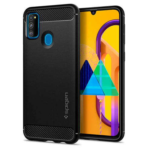 Spigen Samsung Galaxy M30s case cover Rugged Armor - Matte Black