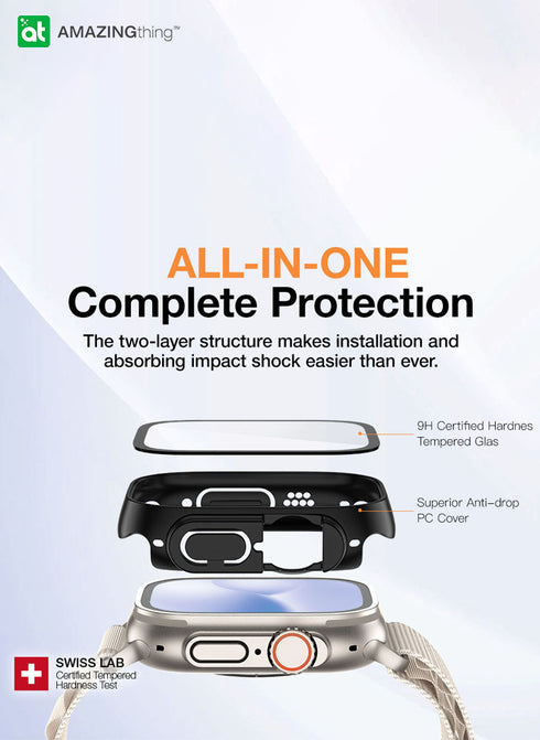 Amazing Thing Apple Watch ULTRA (49mm) Case Marsix PRO w/ built-in Full Glass Screen Protector